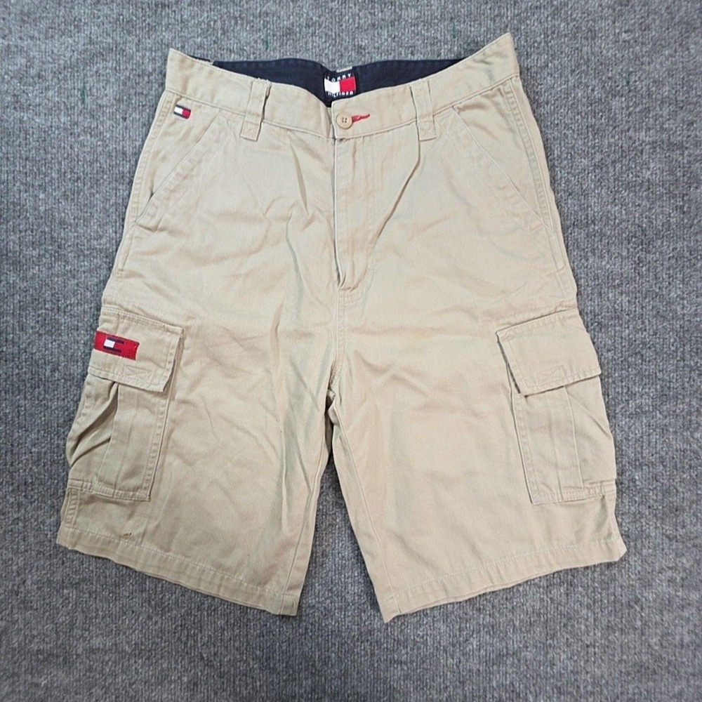 Tommy Hilfiger Cargo Shorts Boys 16 Beige Twill Relaxed Pockets Casual Summer